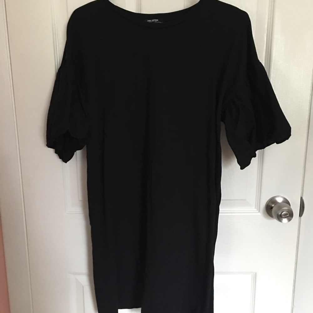 Zara puff sleeve mini shirt dress